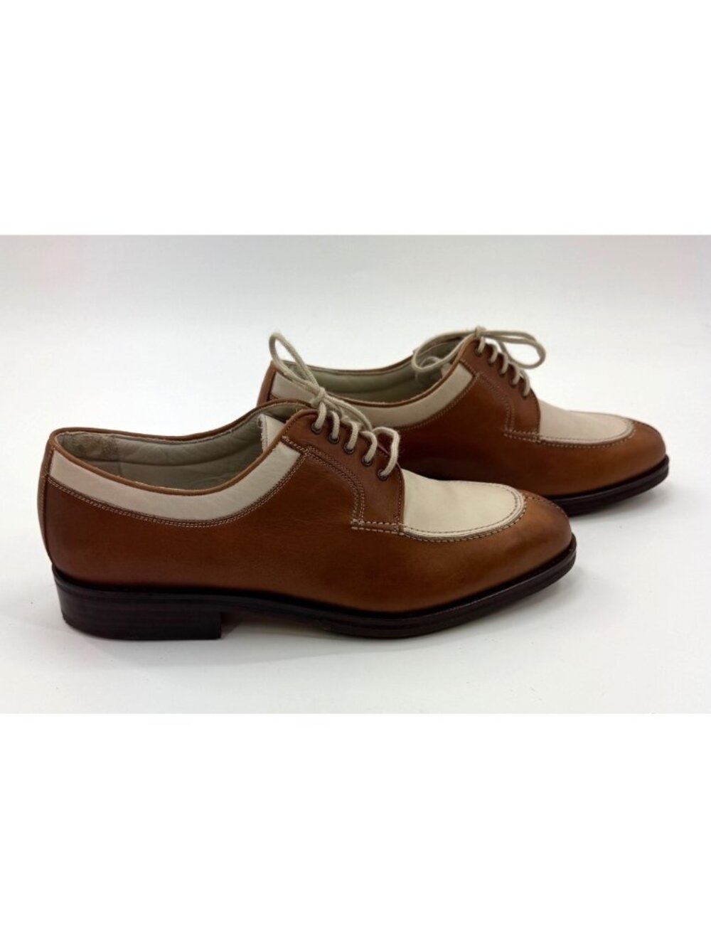 Nike Zoom Golf Two-Tone Brown & Ivory Leather Oxford Shoes Mens Size 11M Itay